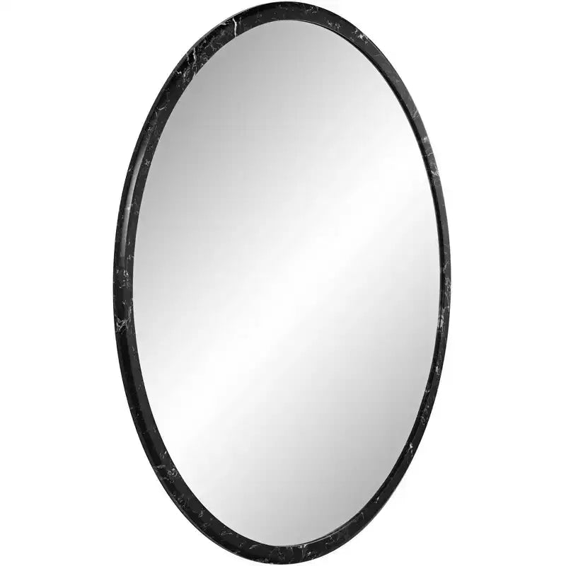 Possini Euro Design Possini Euro Harriet 34 Wide Black Faux Marble Round Wall Mirror