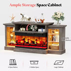 AMERLIFE Farmhouse Electric Fireplace TV Stand