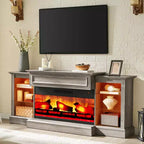 AMERLIFE Farmhouse Electric Fireplace TV Stand