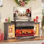 AMERLIFE Farmhouse Electric Fireplace TV Stand