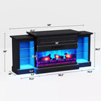 AMERLIFE Farmhouse Electric Fireplace TV Stand