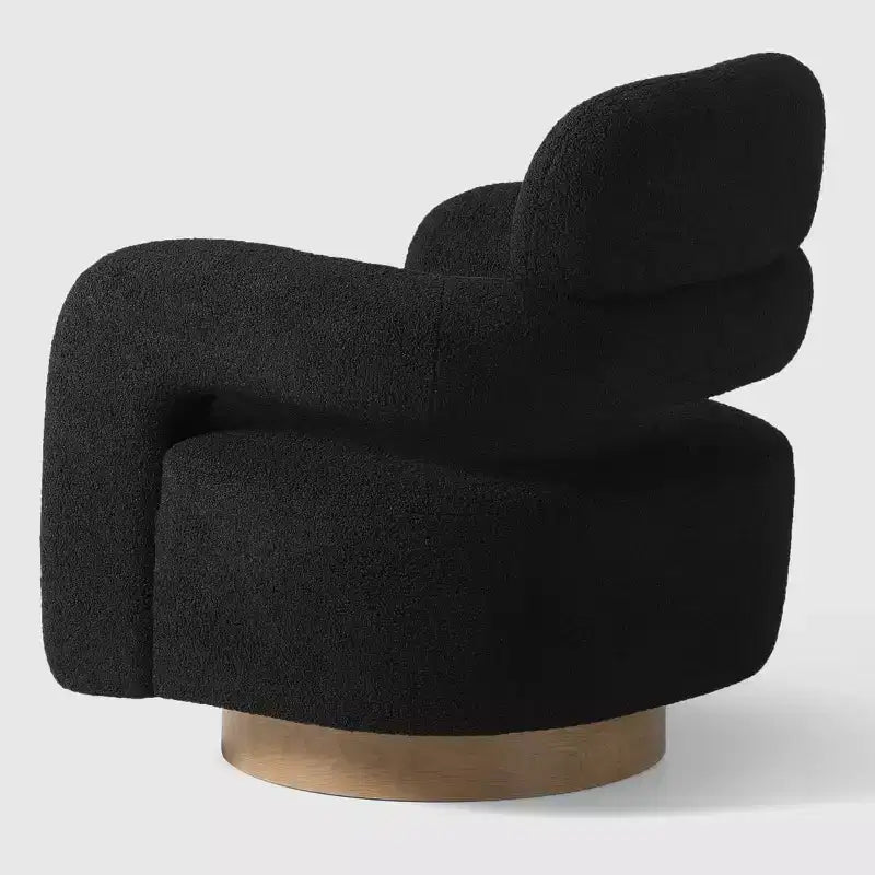 WestinTrends Alexandria Mid-Century Modern Faux Shearling Swivel Barrel Accent Chair (Set of 2)