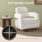 WestinTrends Alexandria Mid-Century Modern Faux Shearling Swivel Barrel Accent Chair (Set of 2)