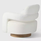 WestinTrends Alexandria Mid-Century Modern Faux Shearling Swivel Barrel Accent Chair (Set of 2)