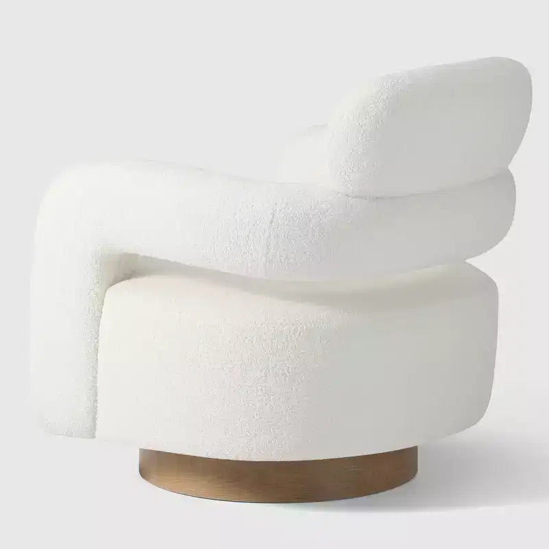 WestinTrends Alexandria Mid-Century Modern Faux Shearling Swivel Barrel Accent Chair (Set of 2)