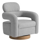 WestinTrends Alexandria Mid-Century Modern Faux Shearling Swivel Barrel Accent Chair (Set of 2)