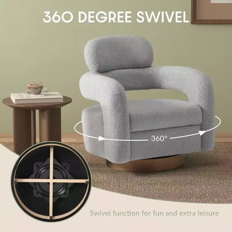 WestinTrends Alexandria Mid-Century Modern Faux Shearling Swivel Barrel Accent Chair (Set of 2)