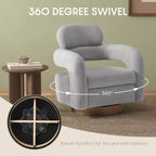 WestinTrends Alexandria Mid-Century Modern Faux Shearling Swivel Barrel Accent Chair (Set of 2)