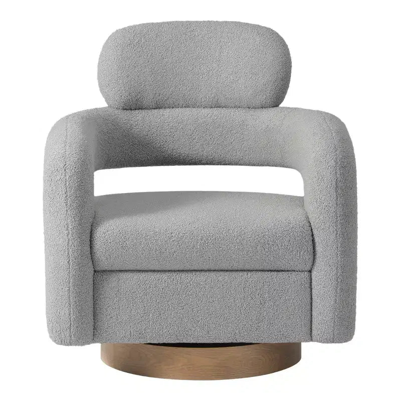 WestinTrends Alexandria Mid-Century Modern Faux Shearling Swivel Barrel Accent Chair (Set of 2)