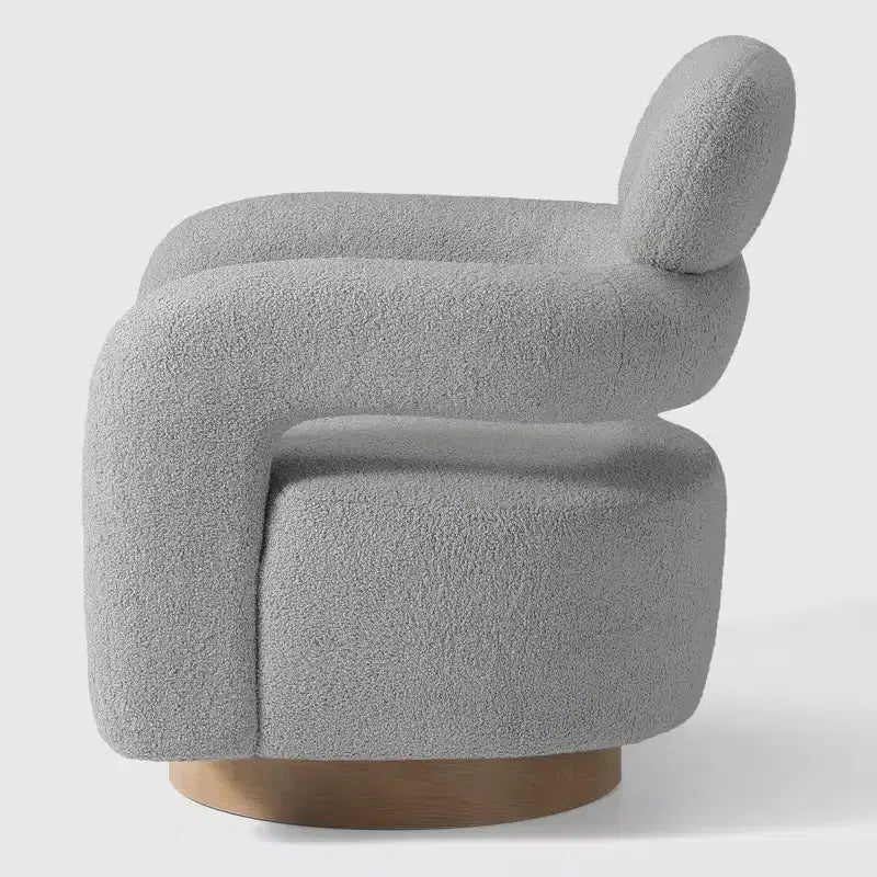 WestinTrends Alexandria Mid-Century Modern Faux Shearling Swivel Barrel Accent Chair (Set of 2)