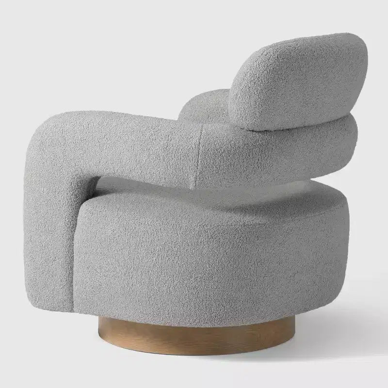 WestinTrends Alexandria Mid-Century Modern Faux Shearling Swivel Barrel Accent Chair (Set of 2)