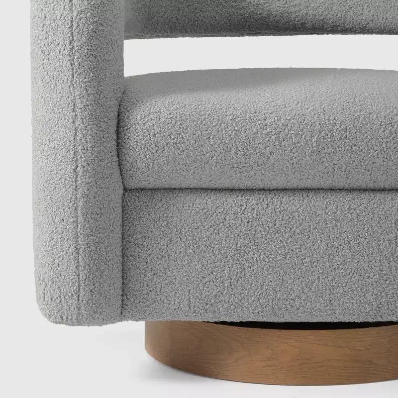 WestinTrends Alexandria Mid-Century Modern Faux Shearling Swivel Barrel Accent Chair (Set of 2)
