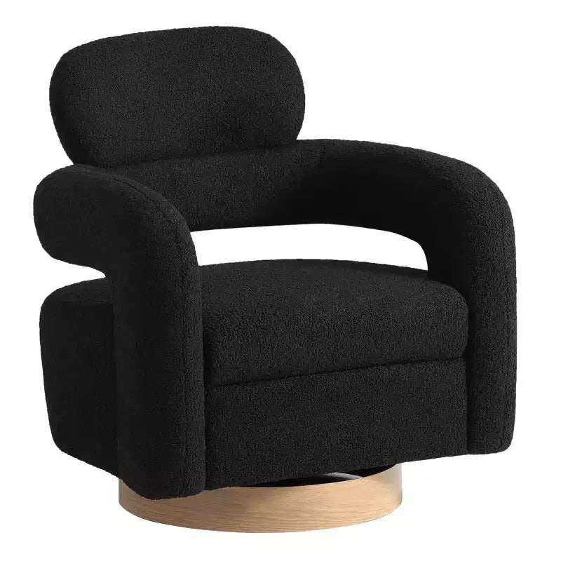 WestinTrends Alexandria Mid-Century Modern Faux Shearling Swivel Barrel Accent Chair (Set of 2)