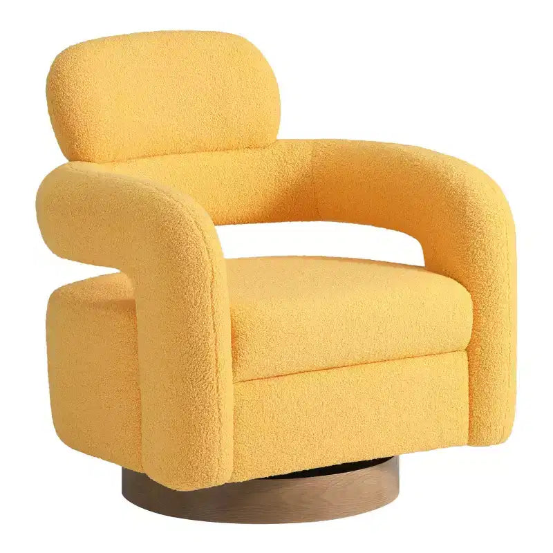 WestinTrends Alexandria Mid-Century Modern Faux Shearling Swivel Barrel Accent Chair (Set of 2)