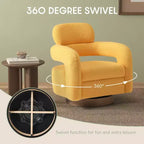 WestinTrends Alexandria Mid-Century Modern Faux Shearling Swivel Barrel Accent Chair (Set of 2)