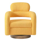 WestinTrends Alexandria Mid-Century Modern Faux Shearling Swivel Barrel Accent Chair (Set of 2)