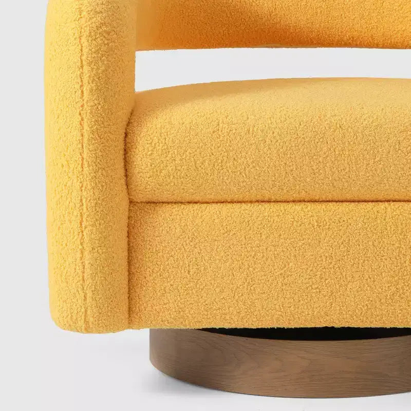 WestinTrends Alexandria Mid-Century Modern Faux Shearling Swivel Barrel Accent Chair (Set of 2)