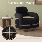 WestinTrends Alexandria Mid-Century Modern Faux Shearling Swivel Barrel Accent Chair (Set of 2)