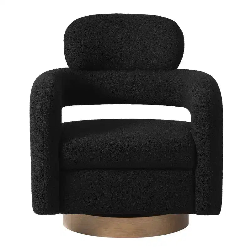 WestinTrends Alexandria Mid-Century Modern Faux Shearling Swivel Barrel Accent Chair (Set of 2)