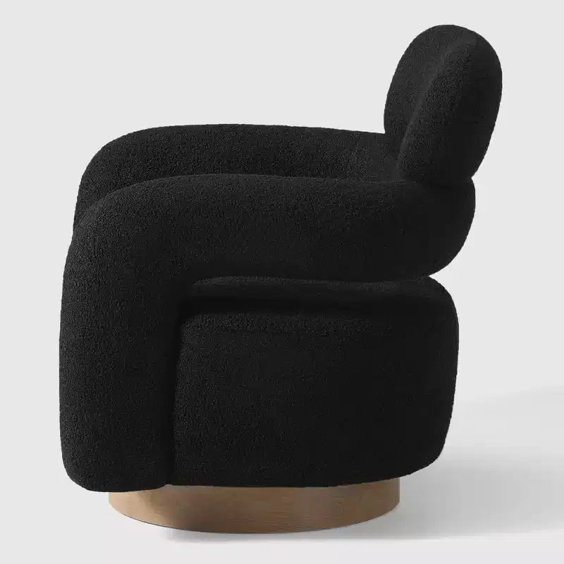 WestinTrends Alexandria Mid-Century Modern Faux Shearling Swivel Barrel Accent Chair (Set of 2)