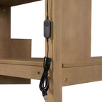Whisen Wood Twin Size Loft Bed with Built-in Desk