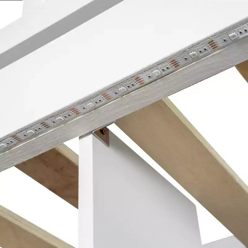Whisen Wood Twin Size Loft Bed with Built-in Desk