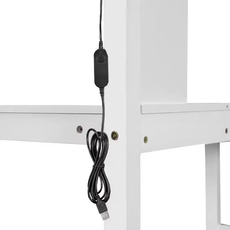 Whisen Wood Twin Size Loft Bed with Built-in Desk