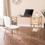 Jaymes Gold Metal/Glass Writing Desk - Gold - SEI