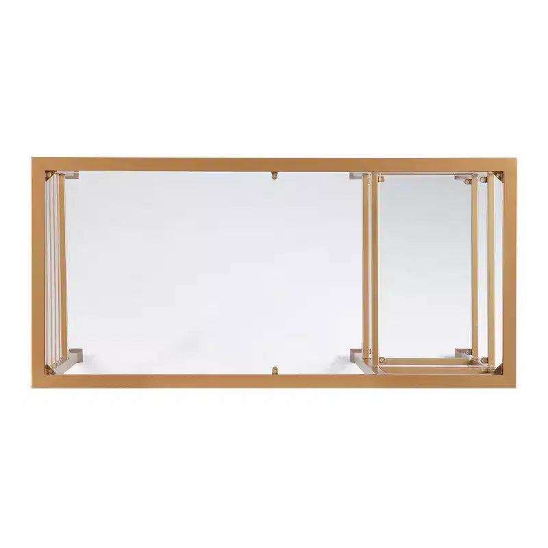 Jaymes Gold Metal/Glass Writing Desk - Gold - SEI