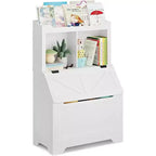 3-Tier Wooden Kids Bookcase & Toy Organizer with Flip-Top Lid for Playroom, Bedroom & Nursery - Child-Friendly Storage