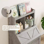 3-Tier Wooden Kids Bookcase & Toy Organizer with Flip-Top Lid for Playroom, Bedroom & Nursery - Child-Friendly Storage
