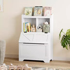3-Tier Wooden Kids Bookcase & Toy Organizer with Flip-Top Lid for Playroom, Bedroom & Nursery - Child-Friendly Storage
