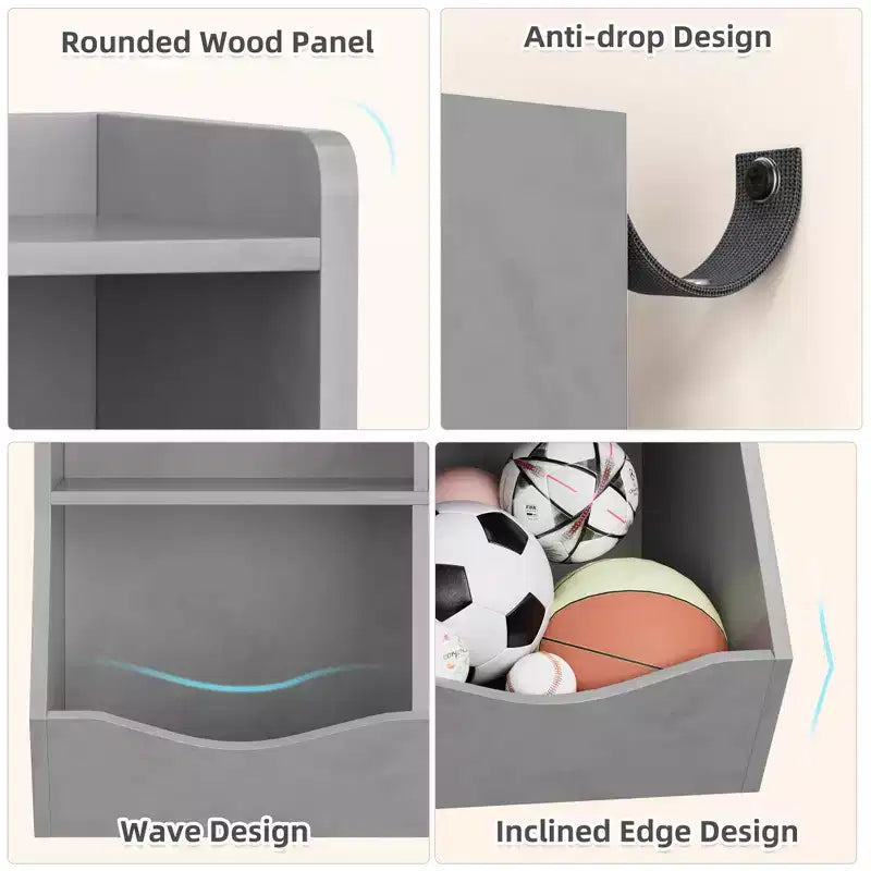 3-Tier Kids Bookcase & Toy Organizer - Storage Cabinet with Cubbies for Playroom, Bedroom, Nursery