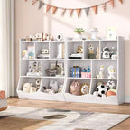 3-Tier Kids Bookcase & Toy Organizer - Storage Cabinet with Cubbies for Playroom, Bedroom, Nursery