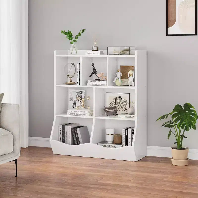 3-Tier Kids Bookcase & Toy Organizer - Storage Cabinet with Cubbies for Playroom, Bedroom, Nursery