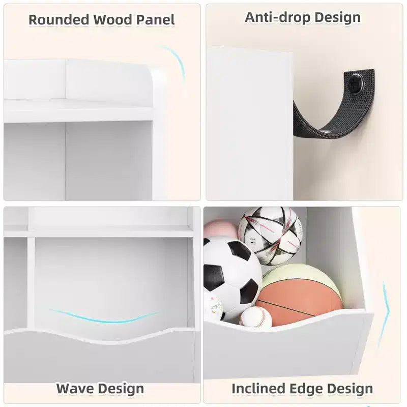 3-Tier Kids Bookcase & Toy Organizer - Storage Cabinet with Cubbies for Playroom, Bedroom, Nursery
