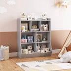 3-Tier Kids Bookcase & Toy Organizer - Storage Cabinet with Cubbies for Playroom, Bedroom, Nursery