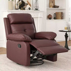 TUYOHW Small Swivel Rocker Recliner Chair,Upholstered Recliner for Adults with Adjustable Backrest,Armchair for Living Room,Bedroom,Apartment