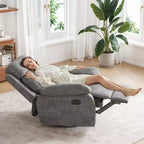 TUYOHW Small Swivel Rocker Recliner Chair,Upholstered Recliner for Adults with Adjustable Backrest,Armchair for Living Room,Bedroom,Apartment