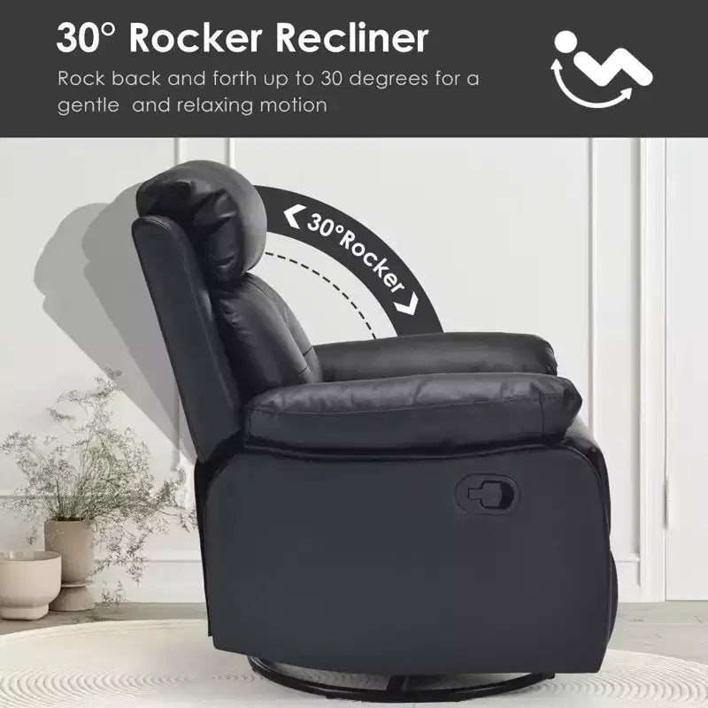 TUYOHW Small Swivel Rocker Recliner Chair,Upholstered Recliner for Adults with Adjustable Backrest,Armchair for Living Room,Bedroom,Apartment
