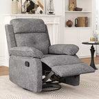 TUYOHW Small Swivel Rocker Recliner Chair,Upholstered Recliner for Adults with Adjustable Backrest,Armchair for Living Room,Bedroom,Apartment