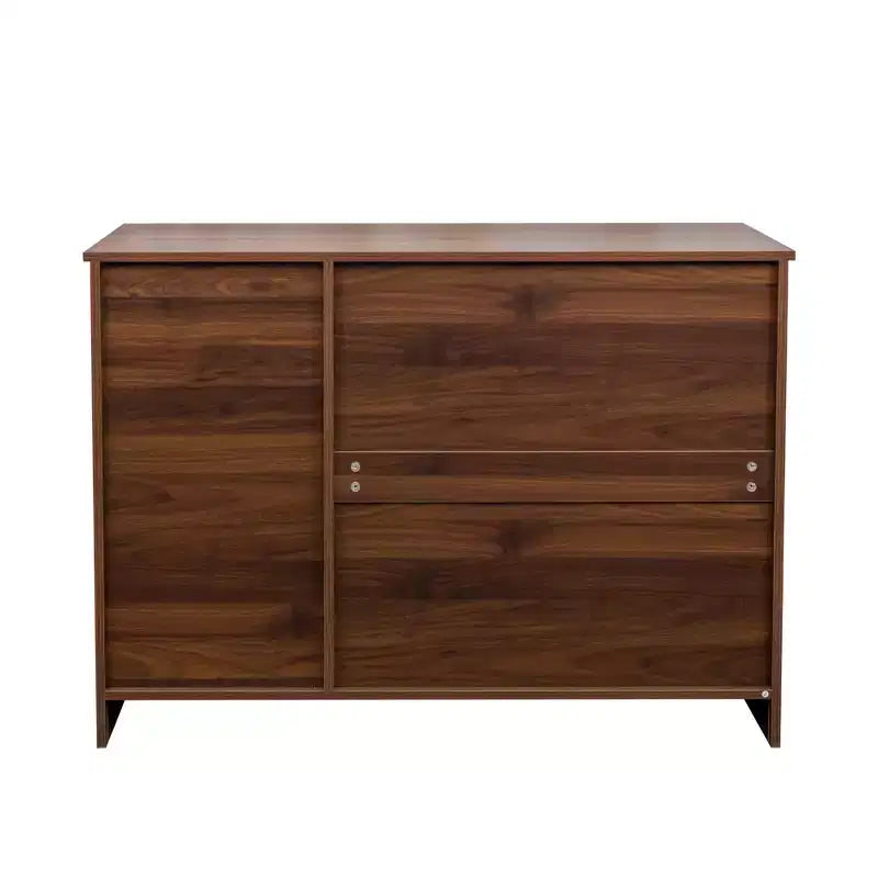 sumyeg Modern Wood Buffet Cabinet with 2 Doors, 2 Drawers and Open Storage, 43.3 Inch Console