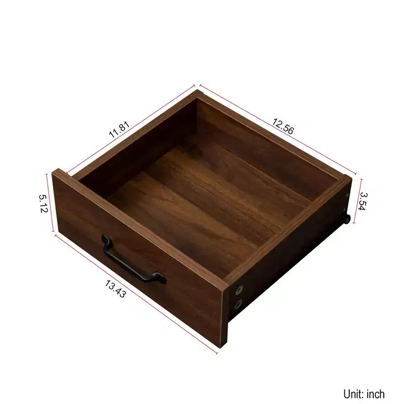 sumyeg Modern Wood Buffet Cabinet with 2 Doors, 2 Drawers and Open Storage, 43.3 Inch Console