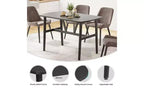 TUYOHW Wood Dining Table for 4-6,47 Rectangle Kitchen Table with Trapezoidal Frame & Metal Legs,Spacious Dining Table for Living Room,Party