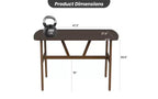 TUYOHW Wood Dining Table for 4-6,47 Rectangle Kitchen Table with Trapezoidal Frame & Metal Legs,Spacious Dining Table for Living Room,Party