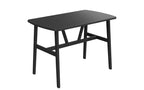 TUYOHW Wood Dining Table for 4-6,47 Rectangle Kitchen Table with Trapezoidal Frame & Metal Legs,Spacious Dining Table for Living Room,Party
