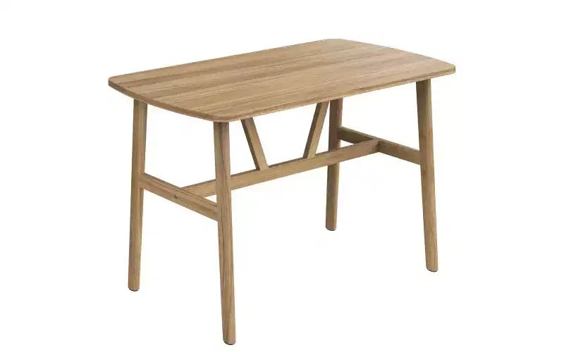 TUYOHW Wood Dining Table for 4-6,47 Rectangle Kitchen Table with Trapezoidal Frame & Metal Legs,Spacious Dining Table for Living Room,Party