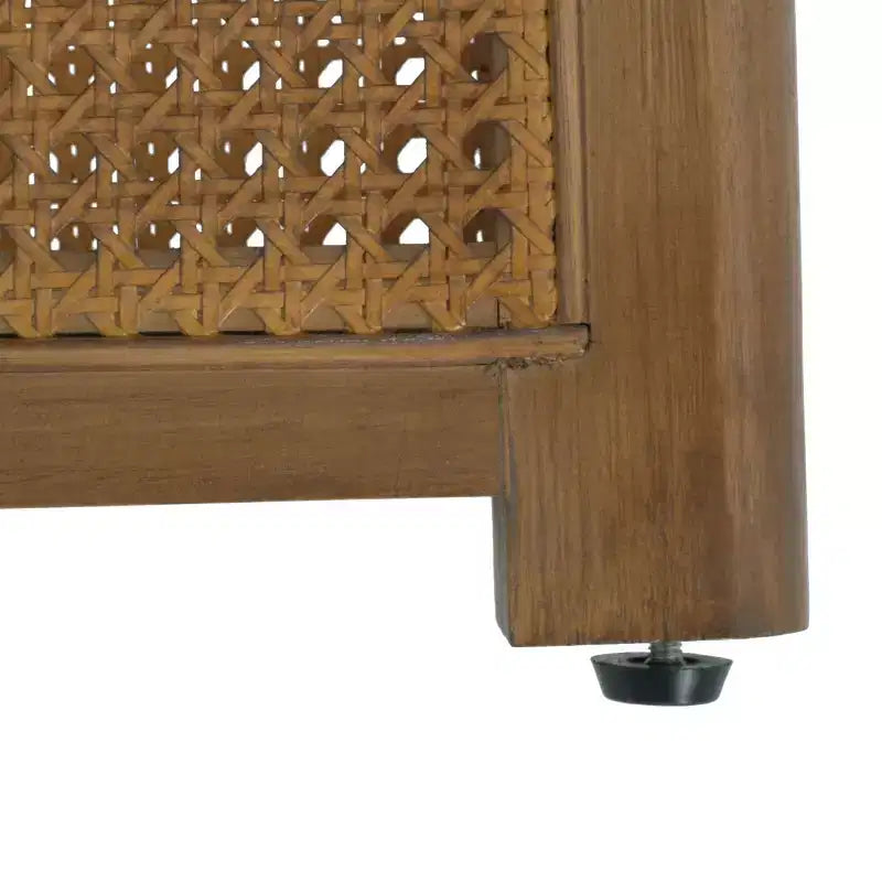 32 Modern Small Round Coffee Table with Rattan Woven Design, Wood Crossed-Base Accent Center Table for Living Room or Small Spaces-Panipeachy