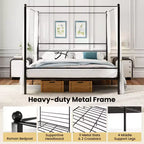 Costway King Metal Canopy Platform Bed Frame Mattress Foundation w/ Slat Support