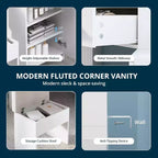 BALHAM TRADE-Vanity Desk with HD Mirror and Lights with Charging Port 4 Drawers 2 Storage Cabinets